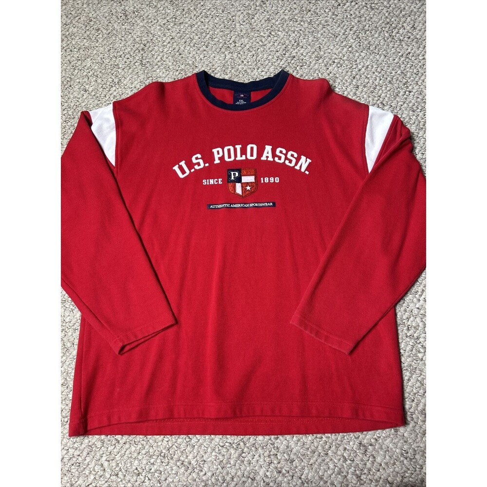 Vintage US POLO ASSN Long Sleeve Shirt Men’s XXL Red Logo Embroidered